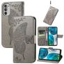 Mobigear Butterfly Motorola Moto G52 Hoesje Bookcase Portemonnee - Grijs