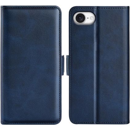 Mobigear Slim Magnet iPhone 16e Hoesje Bookcase Portemonnee - Donkerblauw