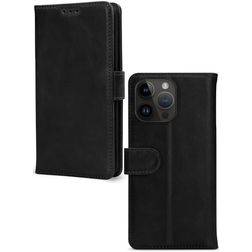Mobilize Wallet iPhone 14 Pro Max Hoesje Echt Leer Bookcase Portemonnee - Zwart