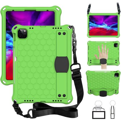 Mobigear HexStrap iPad Air 11 Inch (2025) Hoes EVA Schuim Backcover + Schouderband - Groen