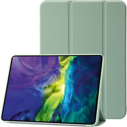 Mobigear Tri-Fold Gel iPad 10 (2022) Hoes TPU,Kunstleer Bookcase - Groen