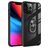 Mobigear Crystal Ring iPhone 14 Pro Max Hoesje Hardcase Backcover met Ringhouder - Transparant / Zwart
