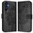 Mobigear Flowers Samsung Galaxy A17 Hoesje Bookcase Portemonnee - Zwart