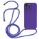 Mobigear Lanyard iPhone 15 Pro Max Siliconen Hoesje met koord - Paars