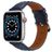 Mobigear Genova Leren Apple Watch Bandje Gespsluiting - 49/46/45/44 mm - Donkerblauw