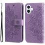 Mobigear Flowers iPhone 17 Hoesje Bookcase Portemonnee - Paars