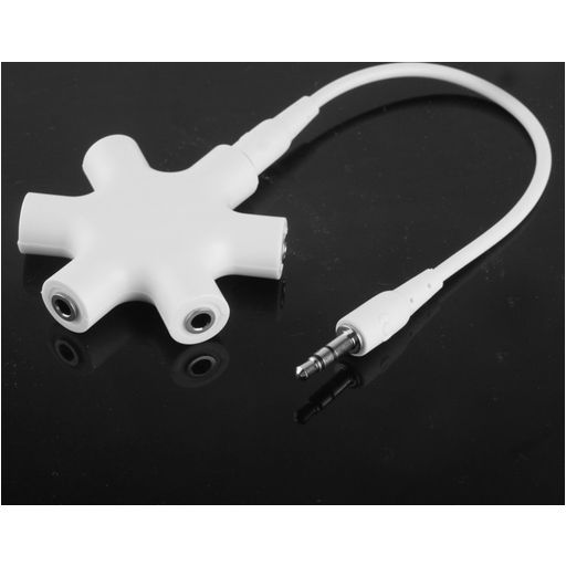 Mobigear Splitter AUX 3.5mm naar AUX 3.5mm Adapter - Wit