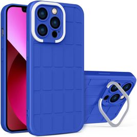 Mobigear Cube iPhone 14 Plus Hoesje Hardcase Backcover met Standaard - Blauw