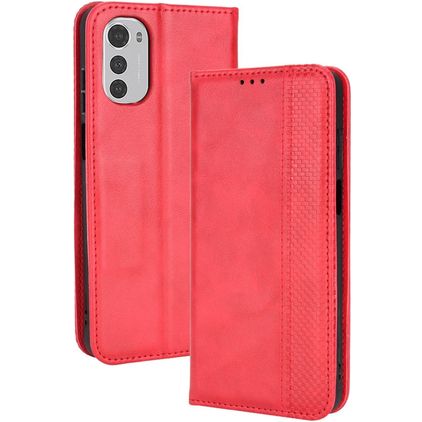 Mobigear Sensation Motorola Moto E32s Hoesje Bookcase Portemonnee - Rood