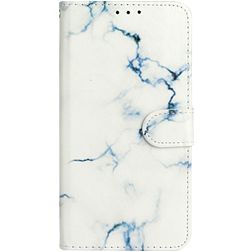 Mobigear Marble Huawei P Smart (2020) Hoesje Bookcase Portemonnee - White Marble