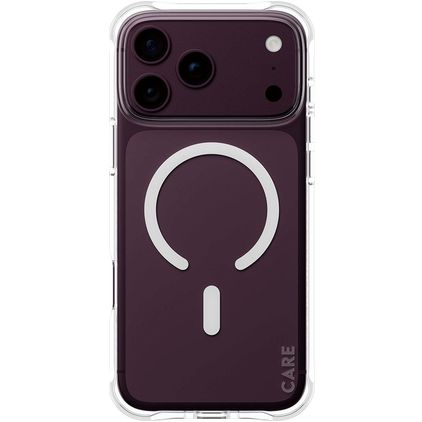 CARE by PanzerGlass Fashionable iPhone 18 Pro Max MagSafe Hoesje Flexibel TPU Backcover - Transparant / Wit
