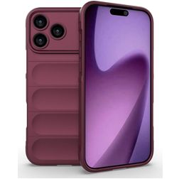Mobigear Bumpy iPhone 18 Pro Max Hoesje Flexibel TPU Backcover - Wine Red
