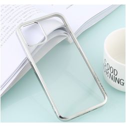 Mobigear Royal iPhone 12 Pro Max Hoesje Flexibel TPU Backcover - Transparant / Zilver