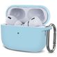 Mobigear Classic Apple AirPods Pro 2 Hoesje Flexibel Siliconen - Babyblauw
