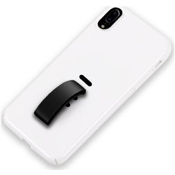 Mobigear Rubber Ring iPhone XS Max Hoesje Hardcase Backcover met Ringhouder - Wit