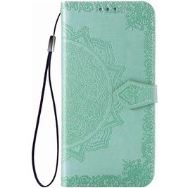 Mobigear Mandala Motorola One Fusion Plus Hoesje Bookcase Portemonnee - Turquoise