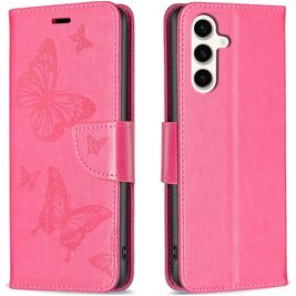 Mobigear Butterfly Samsung Galaxy S23 FE Hoesje Bookcase Portemonnee - Magenta