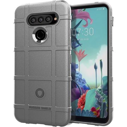 Mobigear Rugged Shield LG K51s Hoesje Flexibel TPU Backcover Shockproof - Grijs