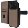 Mobiparts iPhone 17 Pro Max Hoesje Echt Leer Uitneembare 2in1 Bookcase Portemonnee - Taupe