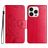 Mobigear Flowers iPhone 16 Pro Hoesje Bookcase Portemonnee - Rood