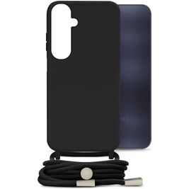 Mobilize Lanyard Gelly Samsung Galaxy A25 Flexibel TPU Hoesje met koord - Zwart