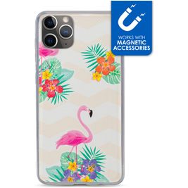 My Style Magneta iPhone 11 Pro Hoesje Flexibel TPU Backcover - Flamingo