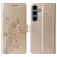 Mobigear Flowers Samsung Galaxy S24 FE Hoesje Bookcase Portemonnee - Goud