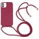 Mobigear Lanyard iPhone 16 Siliconen Hoesje met koord - Rood