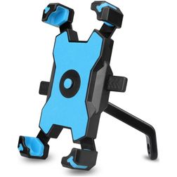 Mobigear PushHold Telefoonhouder motor Achteruitkijkspiegel Klem Universeel - Blauw