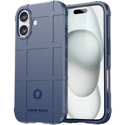Mobigear Rugged Shield iPhone 16 Hoesje Flexibel TPU Backcover Shockproof - Blauw