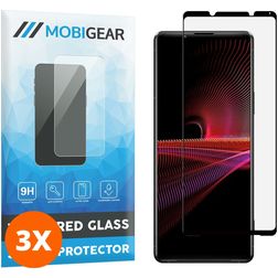 Mobigear Premium Sony Xperia 1 III Glazen Screenprotector - Case Friendly - Zwart (3-Pack)