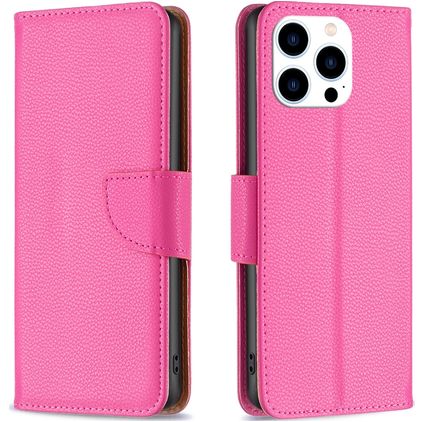 Mobigear Excellent iPhone 16 Pro Max Hoesje Bookcase Portemonnee - Magenta