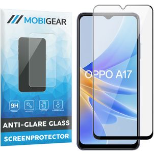 Mobigear Premium OPPO A17 Glazen Screenprotector - Case Friendly - Zwart