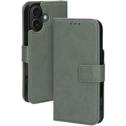 Mobiparts Classic Wallet MagSafe iPhone 16 Hoesje Bookcase Portemonnee - Stone Green