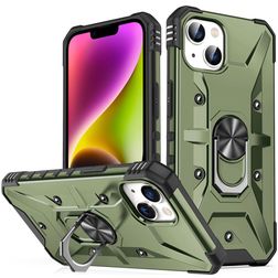Mobigear Armor Ring iPhone 14 Plus Hoesje Hardcase Backcover Shockproof met Ringhouder - Groen