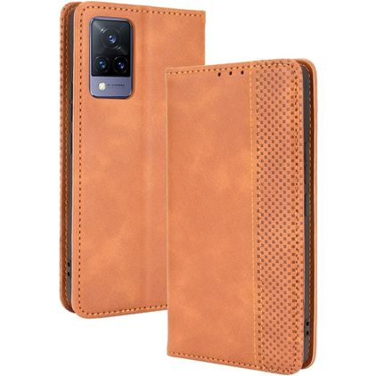 Mobigear Sensation Vivo V21 Hoesje Bookcase Portemonnee - Bruin