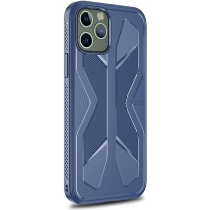 Mobigear Armor iPhone 12 Pro Max Hoesje Flexibel TPU Backcover Shockproof - Blauw