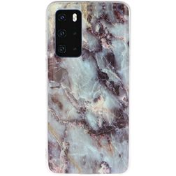 Mobigear Marble Huawei P40 Hoesje Flexibel TPU Backcover - Grijs