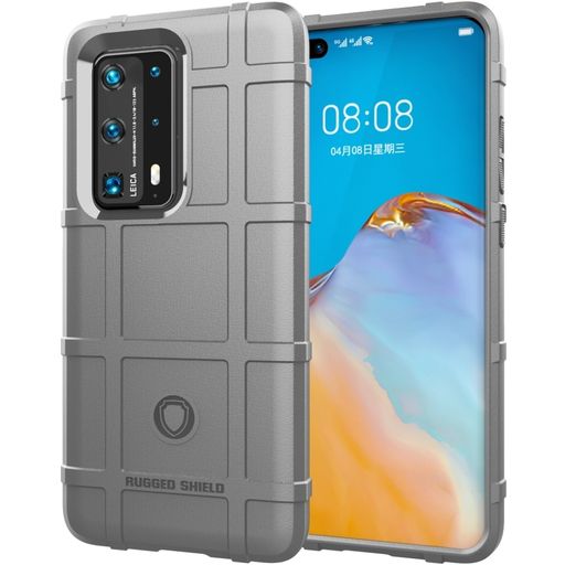 Mobigear Rugged Shield Huawei P40 Pro Plus Hoesje Flexibel TPU Backcover Shockproof - Grijs