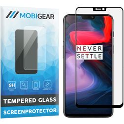 Mobigear Premium OnePlus 6 Glazen Screenprotector - Case Friendly - Zwart