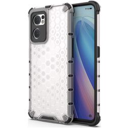 Mobigear Honeycomb OPPO Find X5 Lite Hoesje Hardcase Backcover Shockproof - Wit