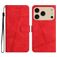Mobigear Stitch iPhone 17 Pro Hoesje Bookcase Portemonnee - Rood