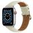 Mobigear Genova Leren Apple Watch Bandje Gespsluiting - 49/46/45/44 mm - Beige