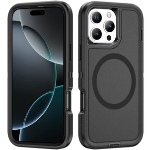 Mobigear Rugged Mag iPhone 16 Pro Max MagSafe Hoesje Hardcase Backcover Shockproof - Zwart