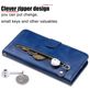 Mobigear Zipper iPhone 17 Pro Hoesje Bookcase Portemonnee - Blauw