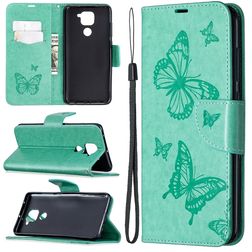 Mobigear Butterfly Xiaomi Redmi Note 9 Hoesje Bookcase Portemonnee - Turquoise