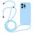 Mobigear Lanyard iPhone 14 Pro Siliconen Hoesje met koord - Babyblauw