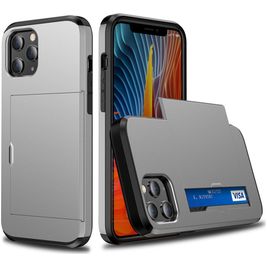 Mobigear Rugged Credit Card Case zilver Apple iPhone 12 Mini Mobigear Rugged Credit Card Case zilver Apple iPhone 12 Mini