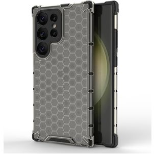 Mobigear Honeycomb Samsung Galaxy S24 Ultra Hoesje Hardcase Backcover Shockproof - Zwart