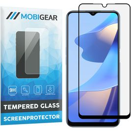 Mobigear Premium OPPO A16s Glazen Screenprotector - Case Friendly - Zwart